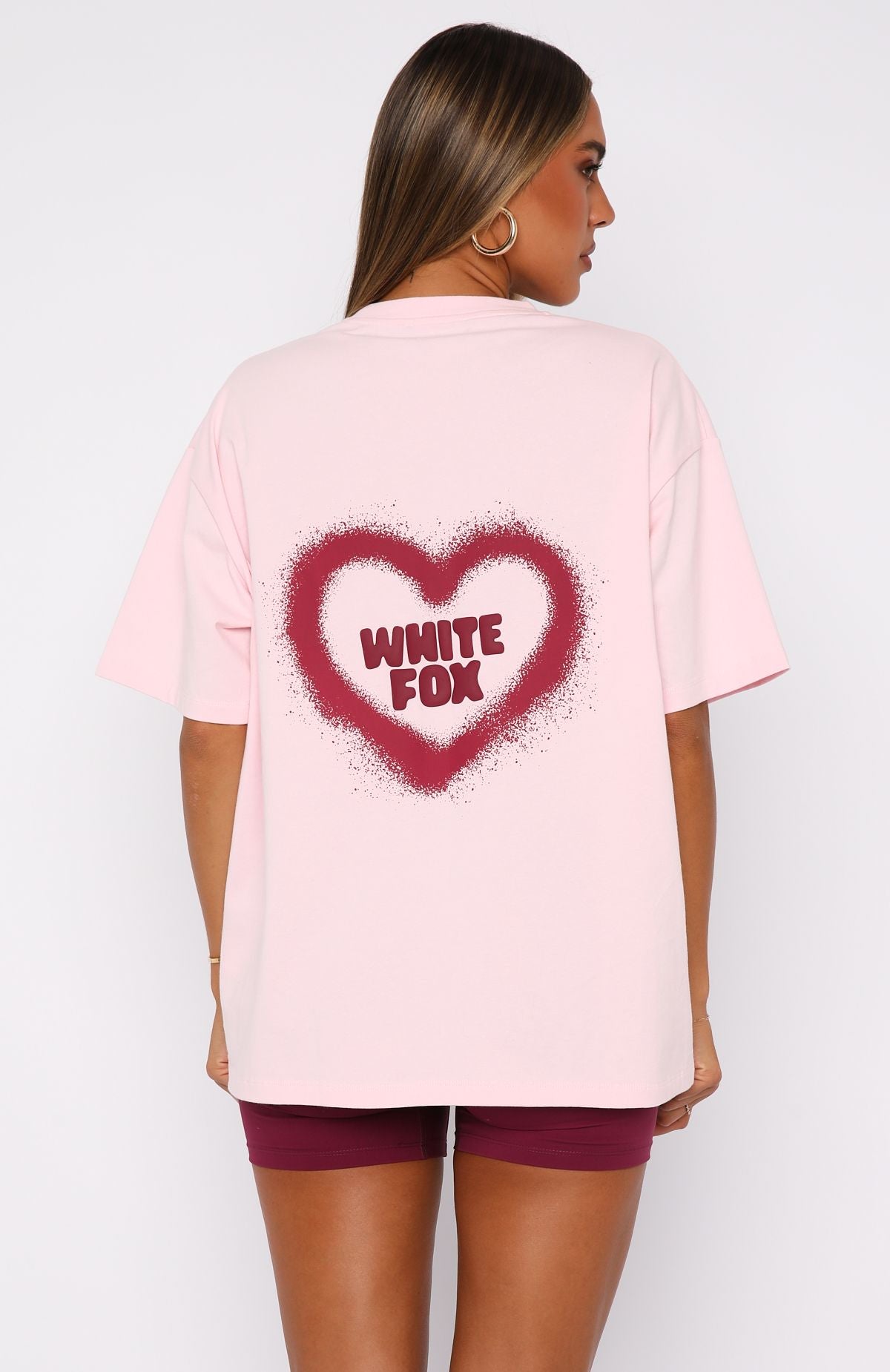 11th Street City Girl At Heart Oversized Tee Strawberry Whip